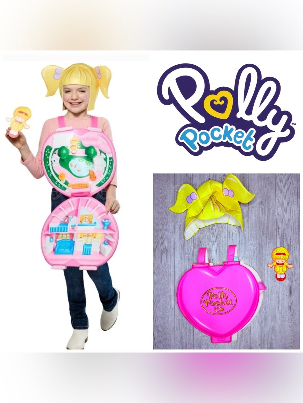 Vintage style  Polly Pocket Deluxe Halloween Costume cosplay hat / costume OS